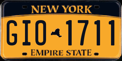 NY license plate GIO1711