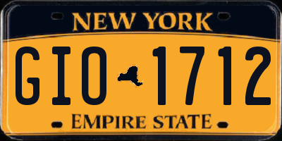 NY license plate GIO1712