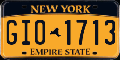 NY license plate GIO1713