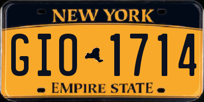 NY license plate GIO1714