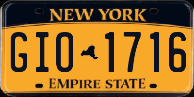 NY license plate GIO1716