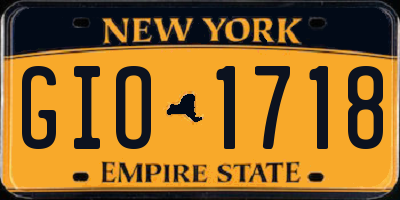 NY license plate GIO1718