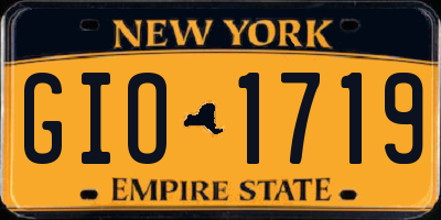 NY license plate GIO1719