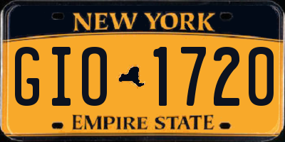 NY license plate GIO1720