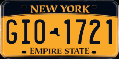 NY license plate GIO1721