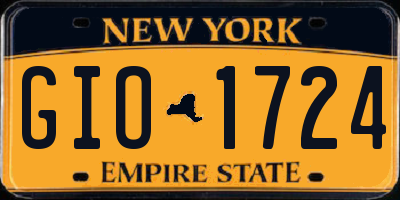 NY license plate GIO1724
