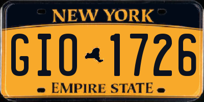 NY license plate GIO1726