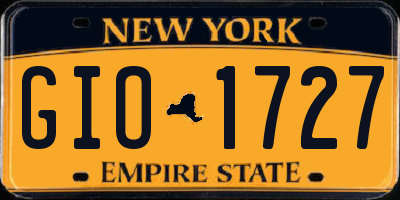 NY license plate GIO1727