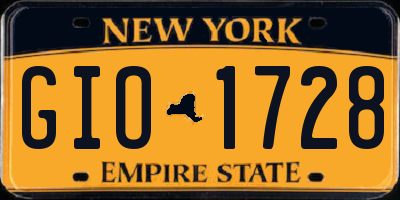 NY license plate GIO1728