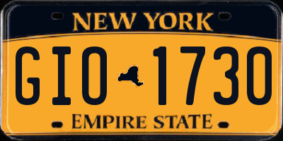 NY license plate GIO1730