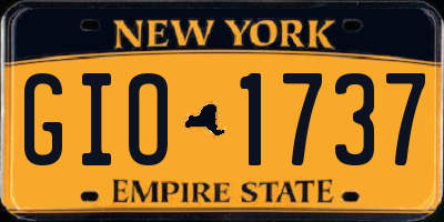 NY license plate GIO1737