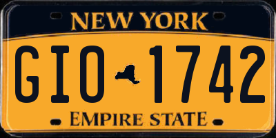 NY license plate GIO1742