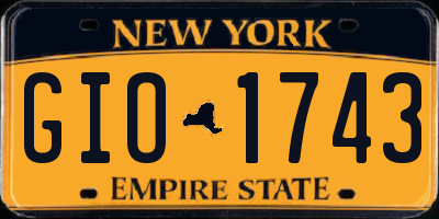 NY license plate GIO1743