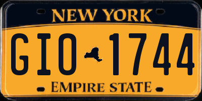 NY license plate GIO1744