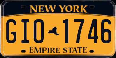 NY license plate GIO1746