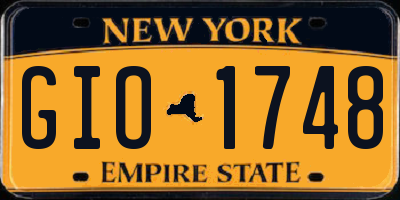 NY license plate GIO1748
