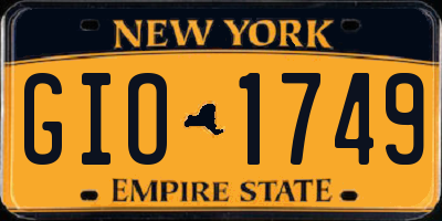 NY license plate GIO1749
