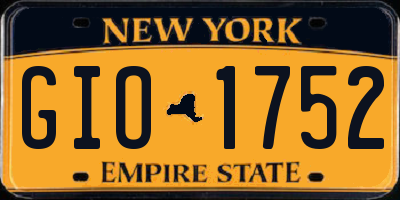 NY license plate GIO1752