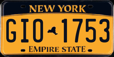 NY license plate GIO1753