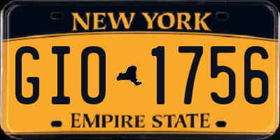NY license plate GIO1756