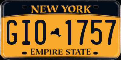 NY license plate GIO1757