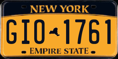NY license plate GIO1761