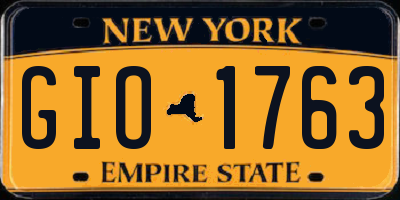 NY license plate GIO1763