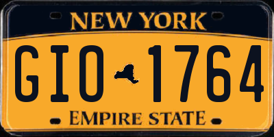NY license plate GIO1764