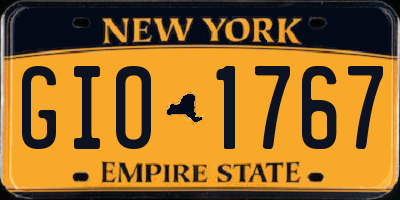 NY license plate GIO1767