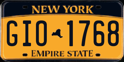 NY license plate GIO1768