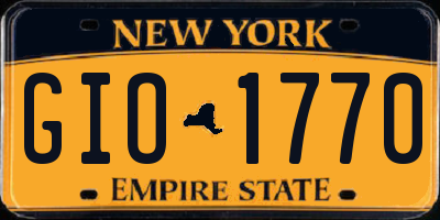 NY license plate GIO1770