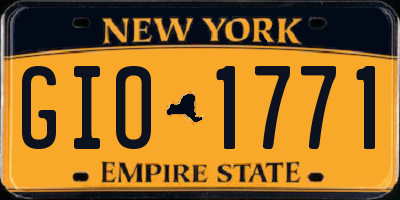 NY license plate GIO1771