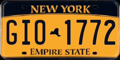 NY license plate GIO1772