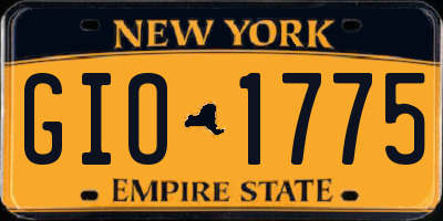 NY license plate GIO1775