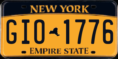NY license plate GIO1776