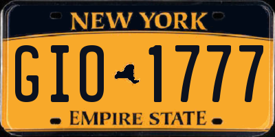 NY license plate GIO1777