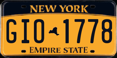 NY license plate GIO1778
