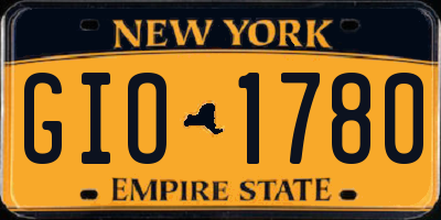 NY license plate GIO1780