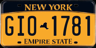 NY license plate GIO1781