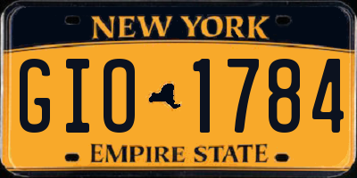 NY license plate GIO1784
