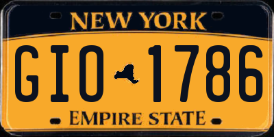 NY license plate GIO1786