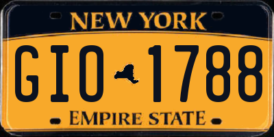 NY license plate GIO1788