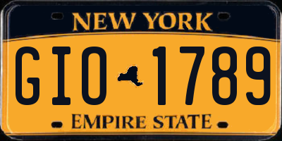 NY license plate GIO1789