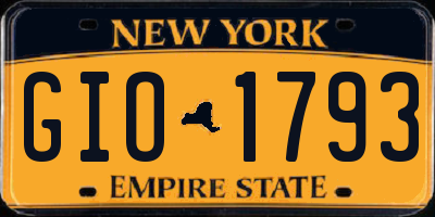 NY license plate GIO1793
