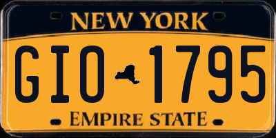 NY license plate GIO1795