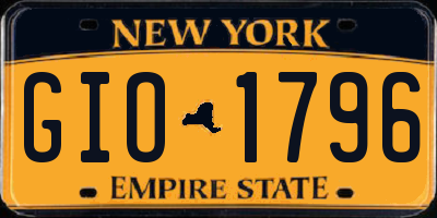 NY license plate GIO1796