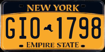 NY license plate GIO1798