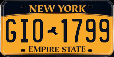 NY license plate GIO1799