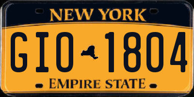 NY license plate GIO1804