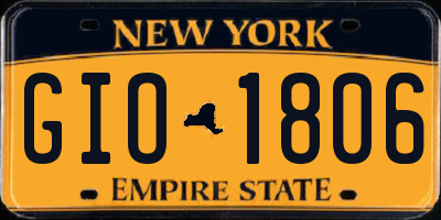 NY license plate GIO1806